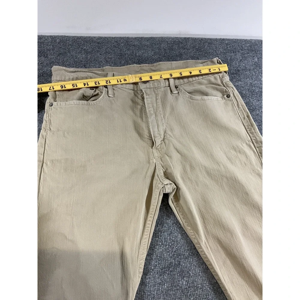 Levi's 513 Slim Straight Jeans Mens 34x32 Khaki Tan Denim Pants Modern Fit Casua